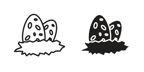 Dinosaur egg icons simple vector set. logo sign symbol set
