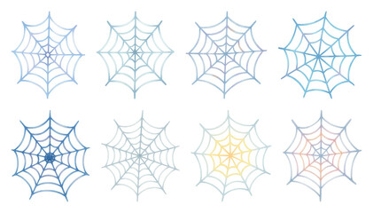 PNG Colorful spider web vector designs, element set on transparent background