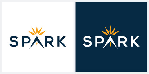 Spark typography logo graphic vector, wordmark design text template	