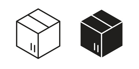 Delivering box icons simple vector set. logo sign symbol set