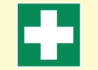 First aid sign, vector icon illustration
