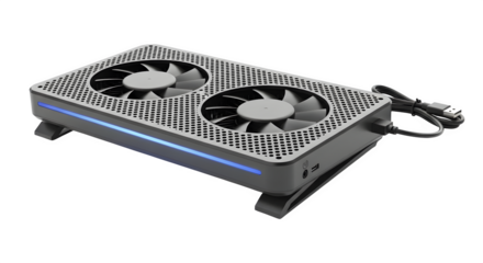 Innovative aquarium cooling fan isolated on transparent background, designed to maintain optimal water temperature and enhance aquatic life support system