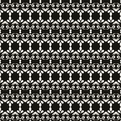 Abstract simple floral gothic style seamless pattern. Elegant minimal monochrome stylish background. Perfect for textile, wallpaper and fabrics.