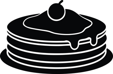  food illustration dessert silhouette meal logo breakfast icon pancake