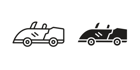 Convertible car icons simple vector set. logo sign symbol set
