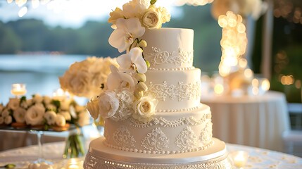 Elegant Wedding and Celebration Cakes in Beautiful Outdoor and Indoor Settings