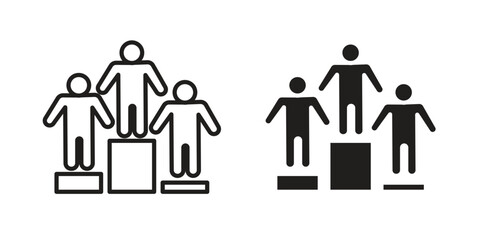 Competitors icons simple vector set. logo sign symbol set