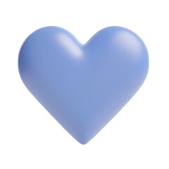Smooth Blue Heart Shape on White Background love emotion isolated on a transparent background