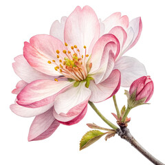 Fototapeta premium Watercolor pink lotus flower isolated on transparent background 