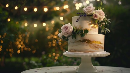 Elegant Wedding and Celebration Cakes in Beautiful Outdoor and Indoor Settings