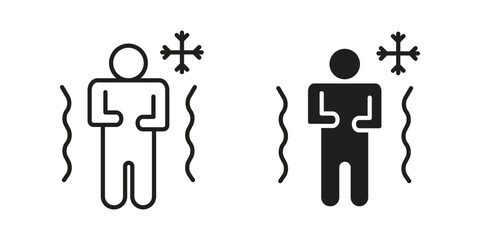 Cold human icons simple vector set. logo sign symbol set