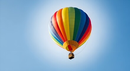 Colorful hot air balloons fly high in the sky, an adventure in air travel