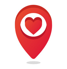 Heart Location Pin Icon — Emotional Place Marker for Dating Apps, Healthcare UI, and Sentiment-Based Navigation Design