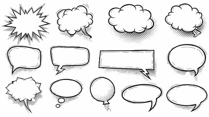 Speech Bubbles Doodle Collection Expressive Hand-Drawn Designs