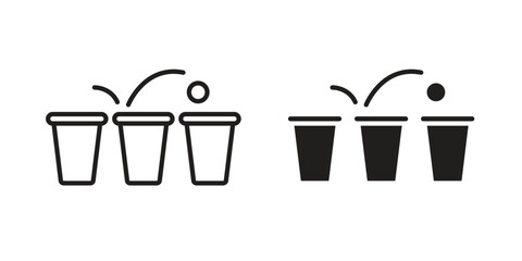 Beer pong icons simple vector set. logo sign symbol set