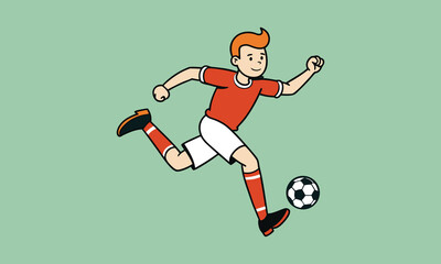 Soccer Player Kicking Ball