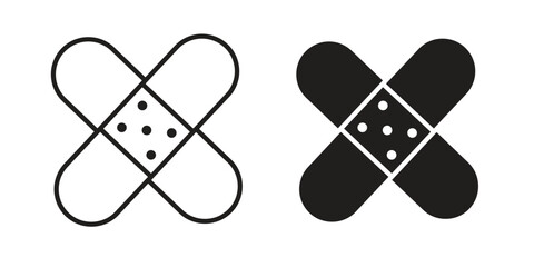 Band aid icons simple vector set. logo sign symbol set