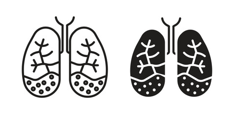 Asthma icons simple vector set. logo sign symbol set