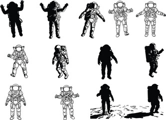 astronaut, space, cosmos, galaxy, universe, astronautics, exploration, astronautlife, silhouette, 