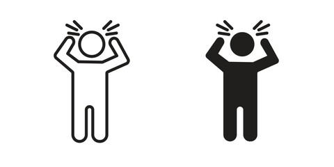 Angry human icons simple vector set. logo sign symbol set