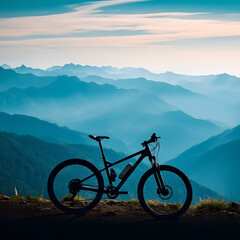 Bicycle on the Edge of a Mountain Ridge
