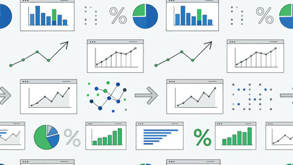 vector set of graphs and charts