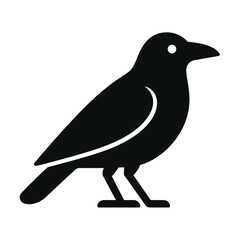 Fototapeta premium Minimalist black raven illustration with outstretched wings