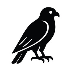 Obraz premium Stylized black raven silhouette design on white background