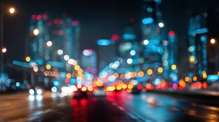 Background blur bokeh in the city during the night. 