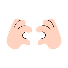 Both hands make a heart shape.