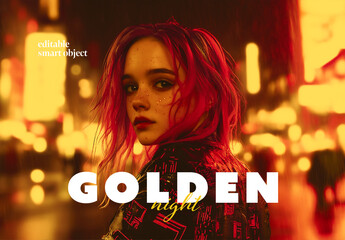 Golden Night Photo Effect