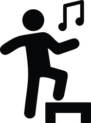 step aerobics vector silhouette icon