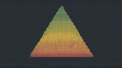 Vibrant audio spectrum analyzers display pulsating colors in triangular patterns - Powered by Adobe