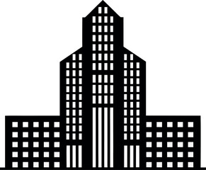 Vector illustration of a city skyline silhouette featuring buildings, skyscrapers, and an urban cityscape at night