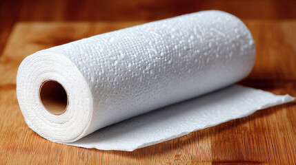 Fototapeta premium Convenient roll of absorbent paper towels ready for any kitchen spill or cleaning task