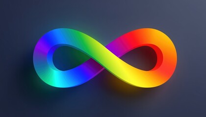 Celebrating Autistic Pride Day With A Full Rainbow Infinity: Autism Awareness And Neurodiversity Symbol In The Spectrum.