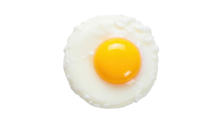Perfectly poached egg isolated on transparent background, breakfast food with runny yolk for healthy eating and cooking