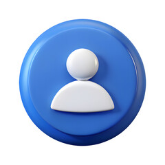 Simple 3d icon representing a user profile or person
