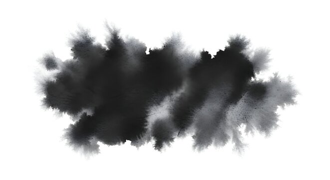 Abstract ink blotch art graphic element black white background design