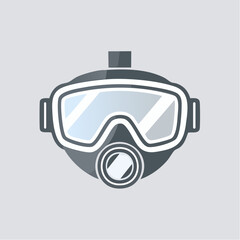 Obraz premium Protective respirator mask icon with a safety flag concept, a vector illustration for industrial protection and hazardous material warnings
