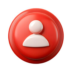 Red circular icon with white silhouette of a person