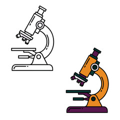 Microscope vector illustration science equipment icon