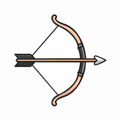 Bow and Arrow Vector Illustration A Simple and Iconic Symbol for Archery and Target Practice with Flag