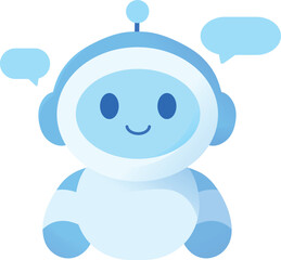  Smiling Chatbot with Speech Bubbles