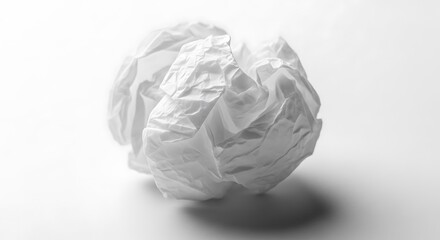 Obraz premium A crumpled white sheet casts a shadow on a bright neutral surface