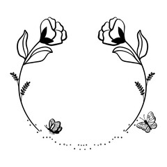 Boho Aesthetic Floral Line Art Elements