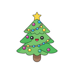 christmas tree vector illustration