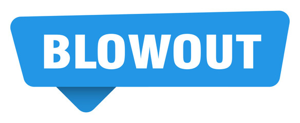 blowout sticker. blowout blue sign isolated on transpatent background
