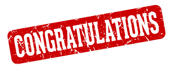 congratulations rectangular sign. congratulations stamp