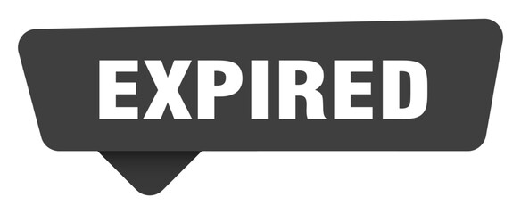 expired black sign isolated on transpatent background. expired sticker